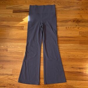 Athleta Salutation Stash Gray/Purple Flare Pants